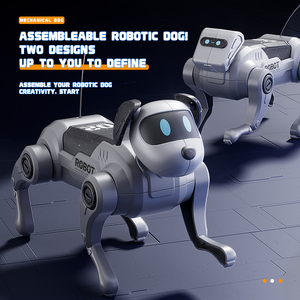 Hot Bán 2.4Ghz RC <span class=keywords><strong>Robot</strong></span> Điện DIY Lắp Ráp Nhựa Cơ Khí Con Chó Trẻ Em Của Giáo Dục Vật Nuôi Điều Khiển Từ Xa Đi Bộ Đồ Chơi - Product Image 4