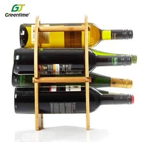 Soporte de madera para <span class=keywords><strong>6</strong></span> botellas de vino, estante de mesa respetuoso con el medio ambiente, extraíble, bambú, novedad, venta al por mayor - Product Image 5