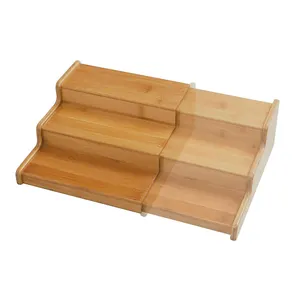 Étagère à épices en bambou extensible, meuble à 3 niveaux, organisateur d'épices