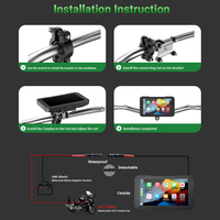 Aocci Écran intelligent pour moto 7 pouces avec CarPlay Android Auto sans fil, navigation GPS, moniteur DVR, IP67