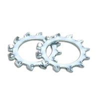 Prix de gros Dents internes Dents externes Lavage de blocage dentelé Zinc bleu plaqué zinc blanc Rondelle de blocage en zinc