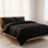 Ensemble de couette de luxe noir durable, de haute qualité, fabriqué par des fabricants directs, respectueux de l'environnement, certifié Oeko-Tex 100, lavable en machine