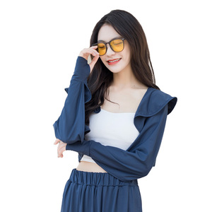 Jiemeirui - Velo de Protección Solar para Mujer, Estilo Chal, UPF50+, Protección UV, Color Sólido, Manga Larga, Ropa de Verano - Product Image 3