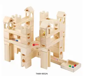 Wooden Marble Track Assembly Building Blocks Run Maze Ball Puzzle Children Educational Toys Kids Gift