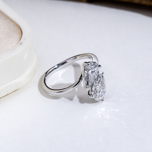 Bague de fiançailles Messi Jewelry MSR-2101 18k avec diamant de laboratoire taille poire - Product Image 4