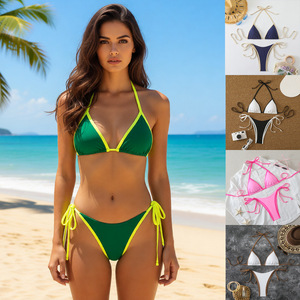 2026 Beach Ladies Two Piece String <b>Bikini</b> <b>Set</b> Mikro Slingshot for Women <b>Sexy</b> Swimwear Swimsuit Color Blocking Wholesale Hot - Product Image 6