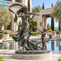 Sculpture d'artiste en bronze représentant un groupe de violonistes, moulée à la cire perdue en laiton et cuivre, statue personnalisée de figure musicale pour Plaza, Hôtel, Jardin, Cour