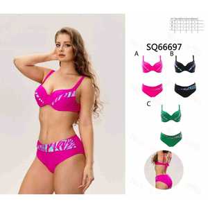 Ensemble bikini triangle deux pièces pour femme, maillot de bain d'été, haut de bikini dos nu, bas taille haute à nouer sur les côtés, nouveau, vente en gros sq66697 - Product Image 1