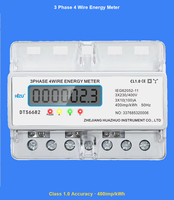 Medidor de Energía Electrónico Trifásico Personalizable de 7P con Pantalla LCD, Corriente Máxima de 100A, Precisión Clase 1.0, RS485 Modbus Surge HUZI