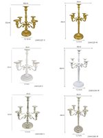 Candelabro de Lujo de Metal, Portavelas de 5 Brazos, Candelabro Alto para Centro de Mesa de Boda, Decoración Navideña para el Hogar