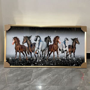 공장 도매 우아한 여덟 말 실행 캔버스 현대 럭셔리 완벽한 말 그림 7 말 실행 프레임과 그림 - Product Image 2