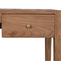 Bureau d'ordinateur à clavier rustique moderne en bois massif récupéré avec 2 tiroirs