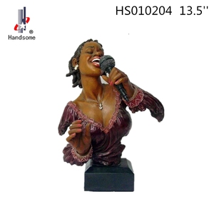 20 Inch Resin Black Singer Jazz Figurines Musician Statues - Product Image 2