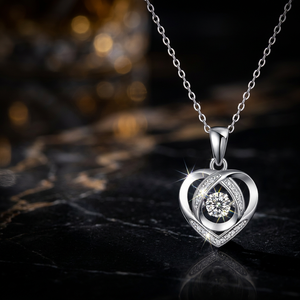 Collar con colgante de corazón de lujo romántico, cadena plateada de plata 925, joyería para mujer, 2,37g - Product Image 5