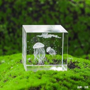 Danh dự của pha lê hình ảnh 3D nội bộ khắc pha lê Cube K9 pha lê trang trí cho văn phòng và trang trí nội thất - Product Image 3