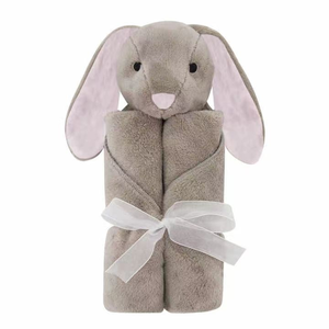 <span class=keywords><strong>Couverture</strong></span> personnalisée à tête d'animal en peluche <span class=keywords><strong>ourson</strong></span> lapin agneau sucette peluche <span class=keywords><strong>polyester</strong></span> éléphant animal couvertures de sécurité pour bébé - Product Image 3