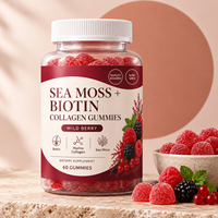 Gummies au Collagène pour Adultes : Croissance des Cheveux, Éclat de la Peau, Croissance des Ongles, Biotine, Mousse de Mer, Forme Personnalisée, 60 Unités, Marque Privée, HALAL