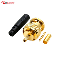 Conector Macho BNC SDI de 12G, Totalmente Chapado en Oro con Cubierta Protectora para Cable RG179 de 75 Ohmios, Grado de Transmisión