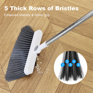 Échantillon gratuit 90 °   Clip <span class=keywords><strong>pliable</strong></span> à 5 rangées de poils, <span class=keywords><strong>manche</strong></span> en plastique souple pour support de tête de <span class=keywords><strong>balai</strong></span>, ensemble <span class=keywords><strong>balai</strong></span> à poils et pelle à poussière - Product Image 4