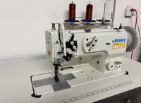 JUKIS LU-1560N Machine à coudre industrielle à double aiguille Unison Feed Walking Foot avec table et moteur