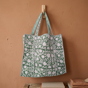 Bolso Tote de Algodón Acolchado de Color Verde Sólido, con Cierre de Cremallera Superior Abierto, Estilo Bohemio, para Mujer, para Todas las Temporadas, para Viajes y Compras - Product Image 4