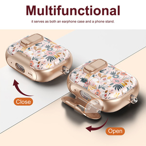 Étui <span class=keywords><strong>de</strong></span> protection intégrale en TPU peint avec bouton <span class=keywords><strong>de</strong></span> verrouillage pour boîtier <span class=keywords><strong>de</strong></span> <span class=keywords><strong>charge</strong></span> d'écouteurs <span class=keywords><strong>Airpods</strong></span> Pro 3 4 avec mousqueton - Product Image 6
