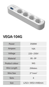 Enchufe de Mesa Industrial de la Serie VEGA de 16A, Personalizado, para Uso en Oficinas, con Cable de Cobre Resistente al Fuego de PP - Product Image 5
