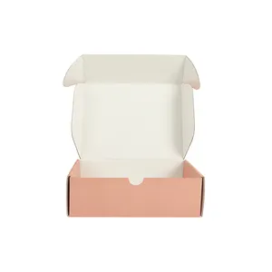 Scatola del pacchetto di carta di spedizione Eco kraft con logo stampato personalizzato consegna mailer abbigliamento scatole di colore rosa per biancheria intima da donna