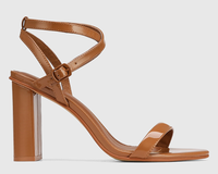 Sandales à bout rond en cuir véritable pour femmes, nouvelle mode