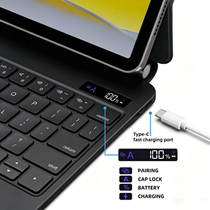 Teclado Mágico con Retroiluminación LED para <span class=keywords><strong>iPad</strong></span> <span class=keywords><strong>10</strong></span>.ª Generación <span class=keywords><strong>10</strong></span>.9 2022 <span class=keywords><strong>iPad</strong></span> A16 2025, Teclado en Árabe, Español y Ruso HL-128BS - Product Image 3