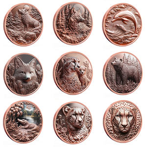 Креативная эксклюзивная монета-медаль из чистой меди 999 пробы с высоким рельефом, 1 унция, с УФ-цветным покрытием, в виде птицы-белозобика - Product Image 6