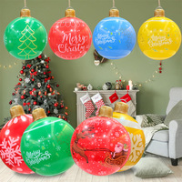 Boule de Noël gonflable en plastique personnalisée avec éclairage LED et logo sur mesure pour les fêtes