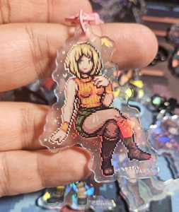 OEM ODM Charm Acrílico de Personajes de <span class=keywords><strong>Resident</strong></span> <span class=keywords><strong>Evil</strong></span> con Pixel Art: Leon Kennedy, Ashley Graham, Ada Wong, Rebecca, Jill, Chris Wesker - Product Image 5
