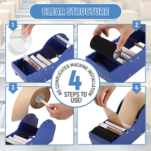 Dispensador de cinta de papel Kraft JH-Mech Ancho ajustable Peso ligero y embalaje portátil Dispensador de cinta de embalaje de metal - Product Image 2
