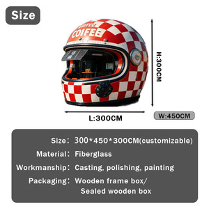 Estatua de Casco de Resina Moderna Personalizada, Artesanía de Fibra de Vidrio para Jardín Exterior, Decoración para Cafetería y Fotografía - Product Image 3