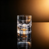 Vaso de whisky de cristal K9 sin plomo, tallado a mano con patrón Edo Kiriko de cebada, grabado, para whisky, bourbon, whisky escocés, licor, elegante.