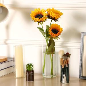 Vases à fleurs rectangulaires en acrylique de 4, 6, 8 et 10 pouces de hauteur, centres de table de mariage faits à la main, écologiques, porte-bougies flottants - Product Image 3