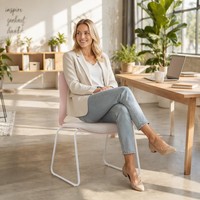 Chaise de bureau robuste empilable avec base en métal, chaise de formation, chaise de visiteur pour salle de réunion