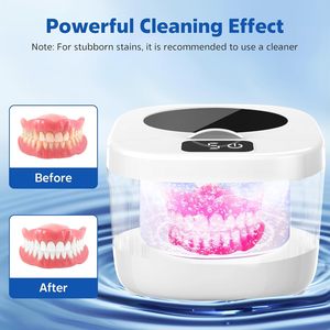 Écran numérique lumière UV 45KHZ montre de lavage de fausses dents <span class=keywords><strong>bijoux</strong></span> maquillage <span class=keywords><strong>nettoyage</strong></span> prothèse dentaire carré nettoyeur à <span class=keywords><strong>ultrasons</strong></span> ménage - Product Image 2