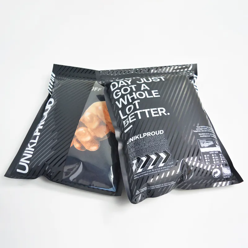 Custom UV print ziplock bag clothes apparel packaging for clothing brand matte spot glossy Window plastic garment zipper bags