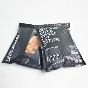 Custom UV print clothes zip lock packaging bag Biodegradable Self Sealing Bag garment Clear Matte Frosted plastic zipper bags