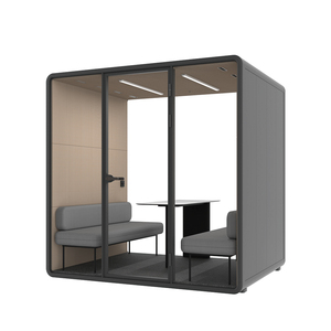 Cabine de réunion insonorisée pour bureau, 2 à 4 personnes, cabine acoustique avec éclairage LED et alimentation électrique pour usage en bureau ou hôtel - Product Image 5