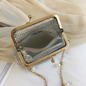 Nouveau sac fourre-tout carré à sequins pour <span class=keywords><strong>femme</strong></span>, sac à bandoulière messager tendance <span class=keywords><strong>avec</strong></span> chaîne métallique et fermoir, <span class=keywords><strong>pochette</strong></span> pour soirée - Product Image 4