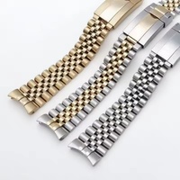 Bracelet en acier inoxydable à extrémités courbes 20 mm, bracelet métallique pour Jubilee pour Rolex, bracelet de remplacement de haute qualité