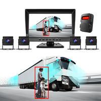 Sistema de Monitor de Cámara DVR para Camión de 10 Pulgadas con BSD, Grabador de Video de 4 Canales, Cámara de Tablero IPS para Camión y Cámara de Respaldo Impermeable para Vehículo