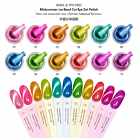 Vernis Gel Magnétique Effet Œil de Chat 12 Couleurs Midsummer Ice Bead Sans HEMA ni TPO, Gel UV LED Scintillant pour Salon de Manucure
