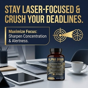 Capsules Alpha Brain pour une concentration accrue, une mémoire améliorée, une clarté mentale et un soutien des fonctions cognitives - Product Image 2