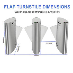Tourniquet de barrière d'aileron de contrôle d'accès de gestion de foule de métro reconnaissance faciale intelligente tourniquet de barrière d'aileron d'acier inoxydable de 304 - Product Image 2