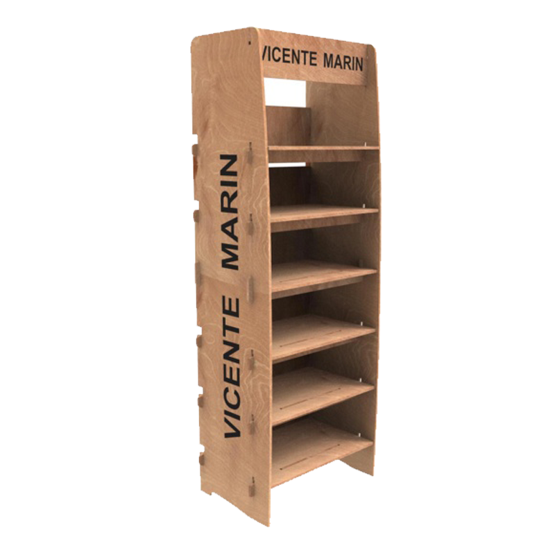 Apache Modern 4-Layer Removable Wooden Plywood Display Racks Floor Stand for Supermarket Store Display Packaged in Carton — view 2