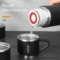 Mug mobil desain klasik, termos baja tahan karat terisolasi dinding ganda, Set cangkir teh kopi mobil, termos vakum Universal dapat disesuaikan